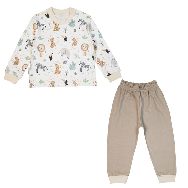 ست تی شرت آستین بلند و شلوار بچگانه سپیدپوش مدل کاکتوس کد 1404012902