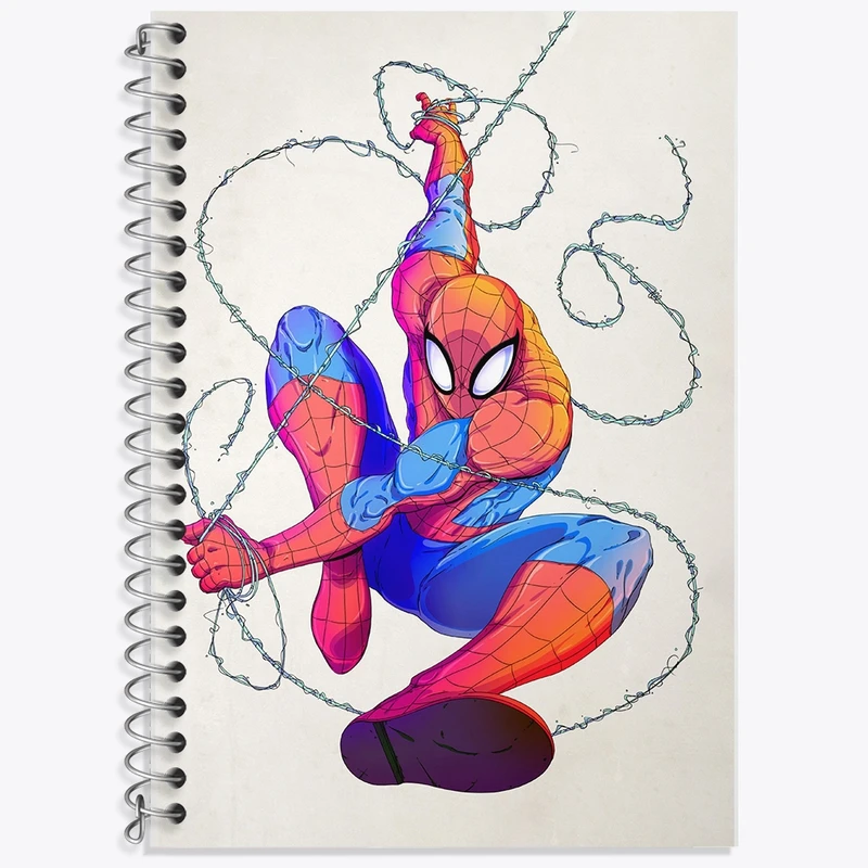 دفتر زبان 50 برگ خندالو مدل سه خط طرح مرد عنکبوتی کد F230