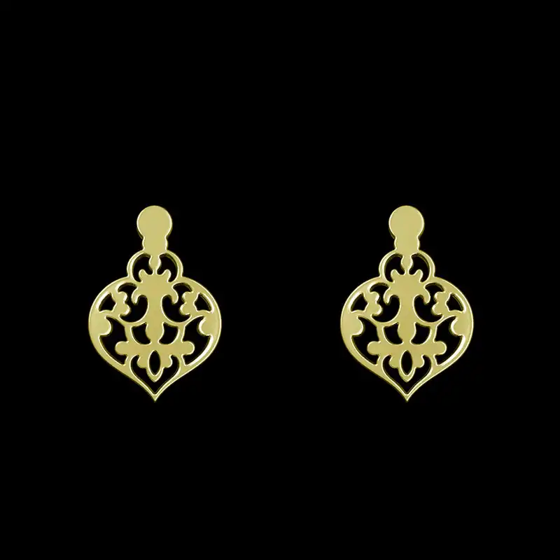 گوشواره طلا 18 عیار زنانه مدوپد مدل هندسی کد GA1-15137
