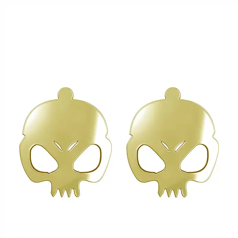 گوشواره طلا 18 عیار زنانه مدوپد مدل جمجمه کد GA1-15654