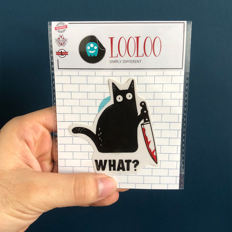 استیکر تزئینی موبایل و تبلت لولو مدل گربه خطرناک کد 155