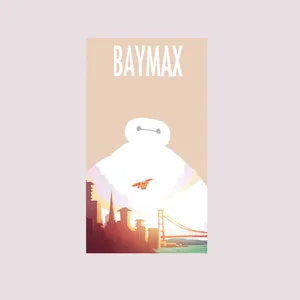 استیکر لپ تاپ و موبایل مدل انیمیشن طرح شش ابر قهرمان بیمکس Big Hero 6 Baymax کد 2732