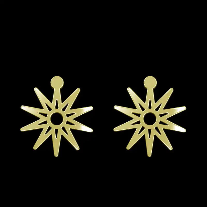 گوشواره طلا 18 عیار زنانه مدوپد مدل ستاره کد GA1-15471