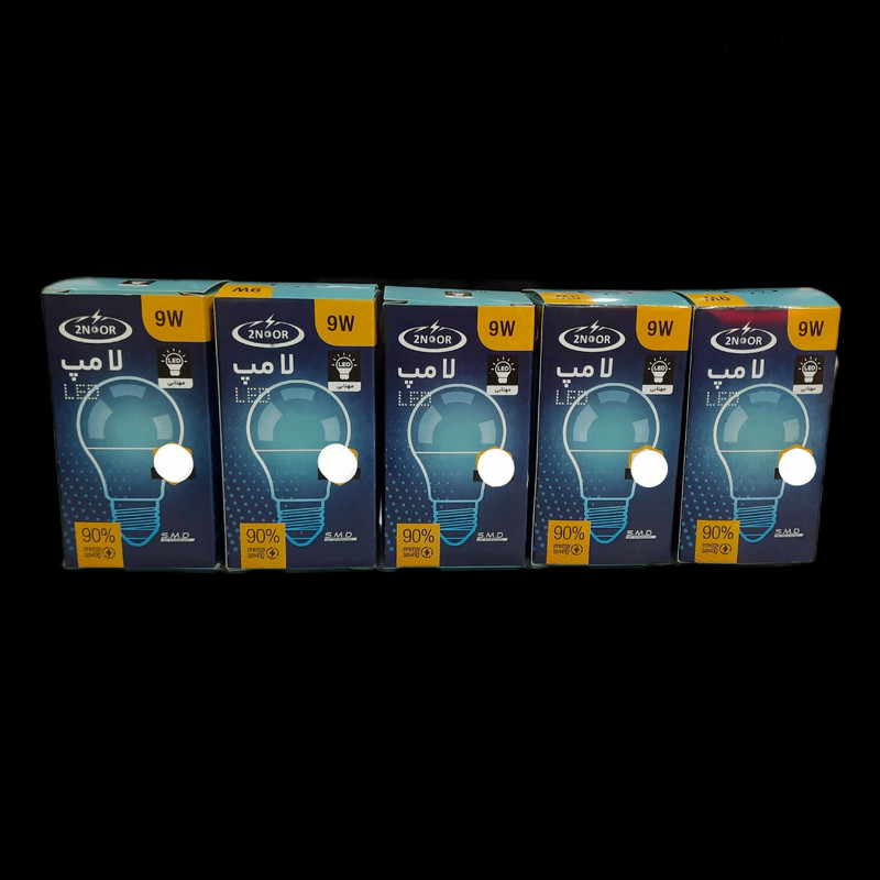 لامپ ال ای دی 9 وات دونور مدل حبابی پایه E27 مجموعه 5 عددی