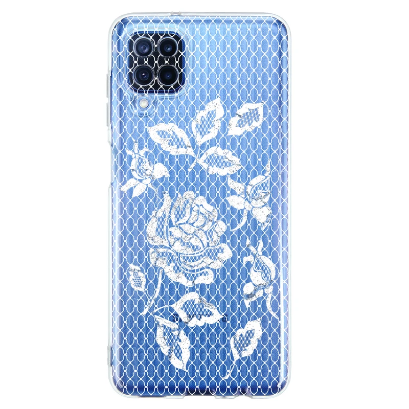 کاور مگافون طرح گل مدل C43-W مناسب برای گوشی موبایل سامسونگ Galaxy M12