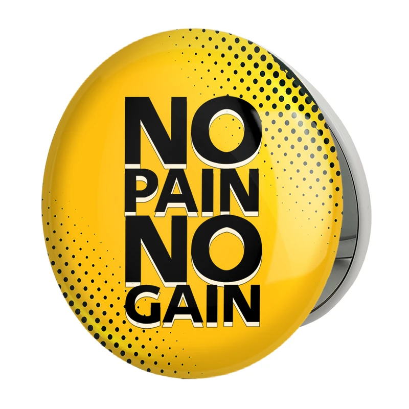 آینه جیبی خندالو طرح No Pain No Gane مدل تاشو کد 10041 
