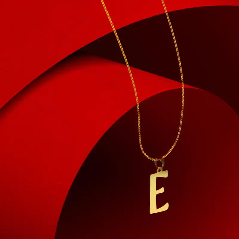 گردنبند طلا 18 عیار زنانه مدوپد مدل حرف E کد H3-1-1165
