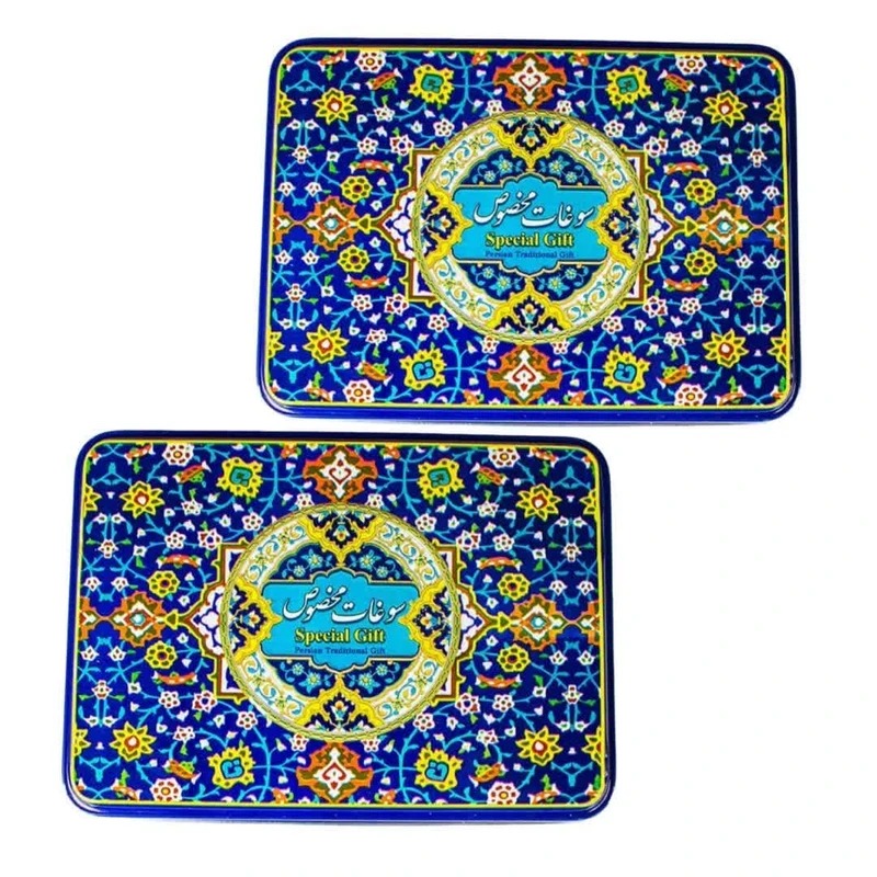 مسقطی ترکیبی جعبه فلزی وکیل حلوا مسقطی لاری ترنج - 650 گرم مجموعه 2 عددی