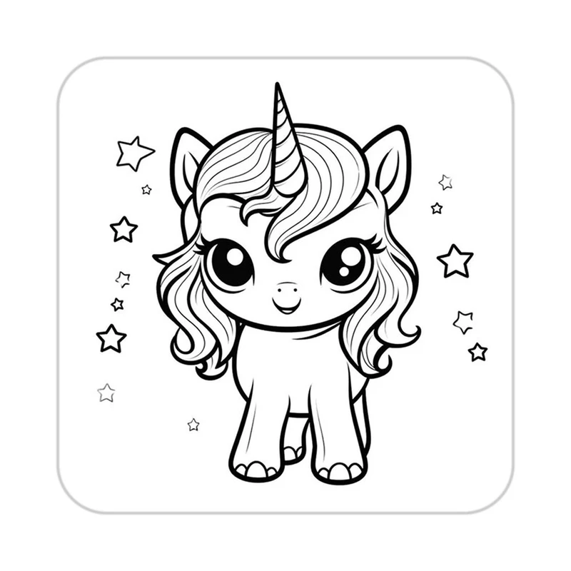 زیر لیوانی کاکتی طرح اسب تک شاخ و یونیکورن مدل mp29945