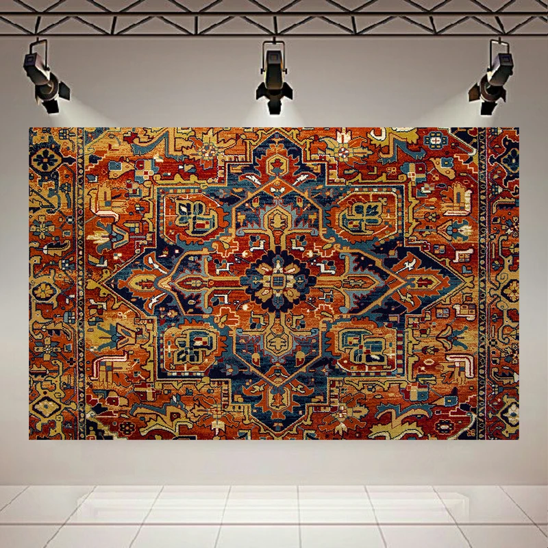 تابلو بوم طرح مخمل فرش قومی مدل سنتی کد AR3058504