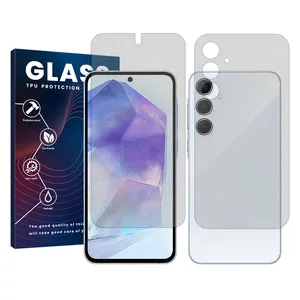 Glass Resistant model matte screen protector suitable for Samsung Galaxy A55 mobile phone along with the back protector
