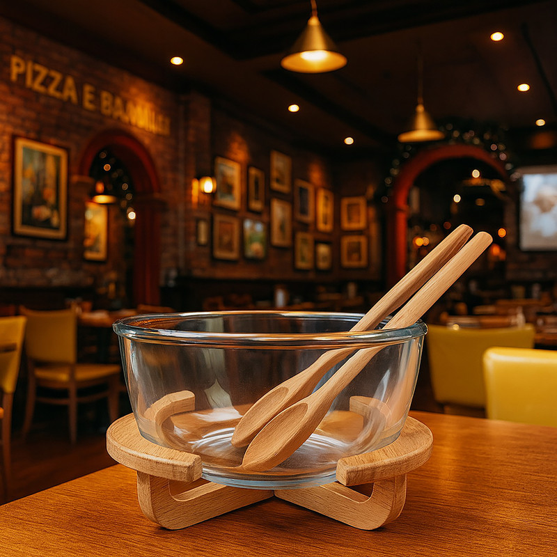 ظرف سالاد ال وی کد 6353461460536 به همراه قاشق و چنگال