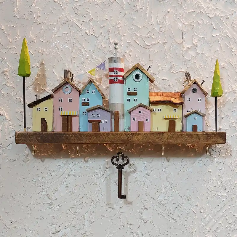 جاکلیدی چوبی مدل دهکده رویایی کد 5337