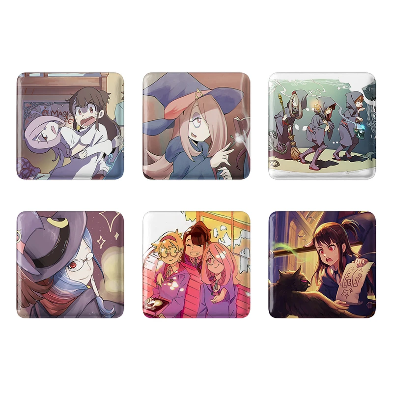 مگنت خندالو طرح انیمه جادوگران کوچک Little Witch Academia کد 1408A مجموعه 6 عددی