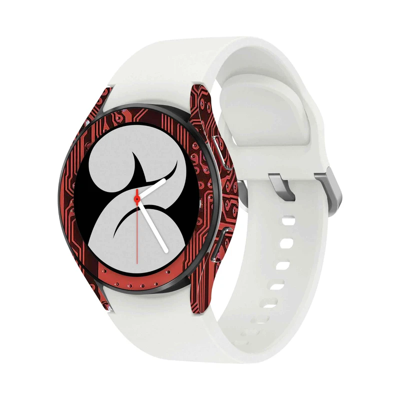  برچسب ماهوت طرح Red-Printed-Circuit-Board مناسب برای ساعت هوشمند سامسونگ Watch4 40mm
