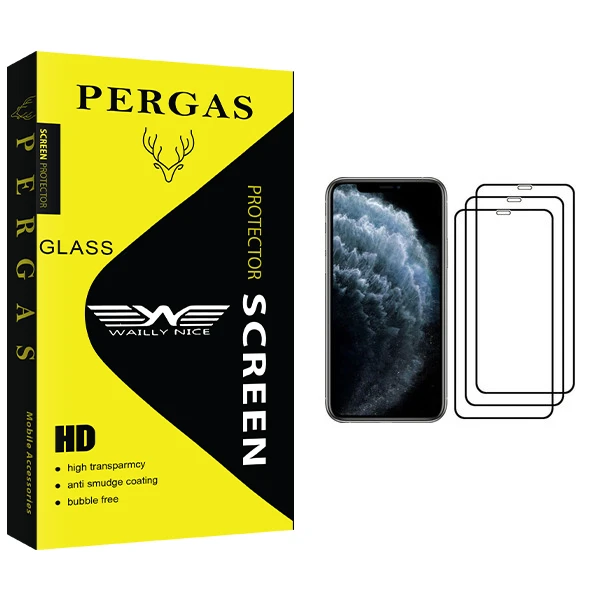 محافظ صفحه نمایش وایلی نایس مدل Pergas Glass مناسب برای گوشی موبایل اپل iPhone 11 Pro بسته سه عددی
