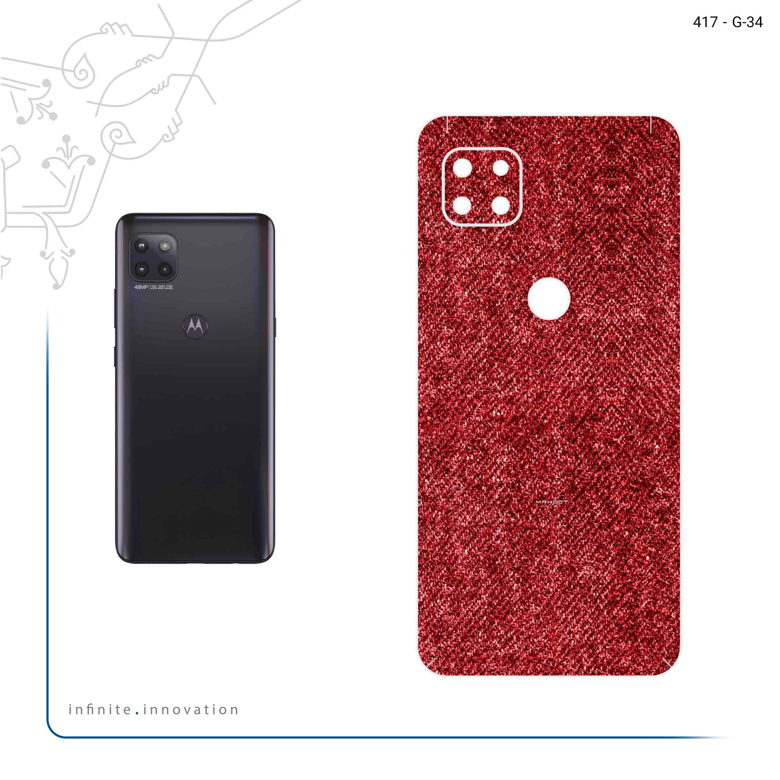 برچسب پوششی ماهوت مدل Fabric Texture 4 مناسب برای گوشی موبایل موتورولا MOTO G 5G