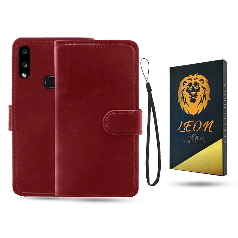 کیف کلاسوری مدل لئون Kif مناسب برای گوشی موبایل سامسونگ Galaxy A10s به همراه بند آویز