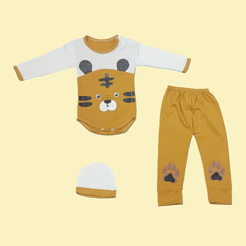 ست 3 تکه لباس راحتی نوزادی مدل ببری