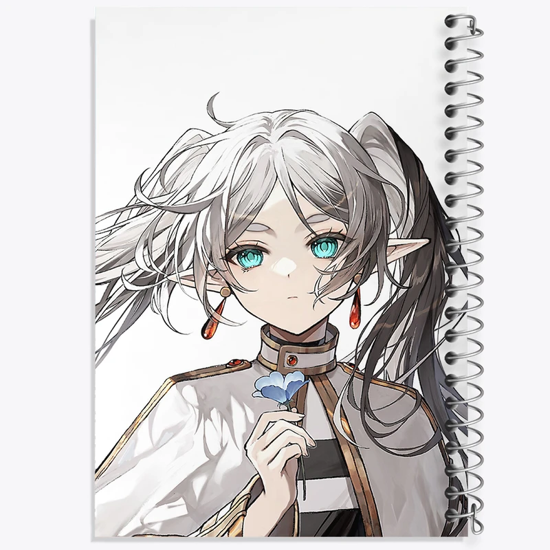 دفتر ژورنال نویسی 50 برگ خندالو مدل نقطه ای طرح انیمه فریرن (Frieren) کد 32565