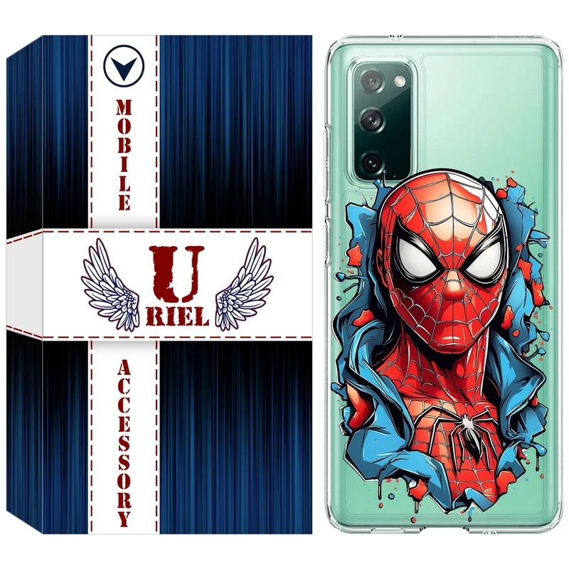 کاور یوریل قاب مدل Clear کد 34 طرح اسپایدرمن مناسب برای گوشی موبایل سامسونگ Galaxy S20 FE