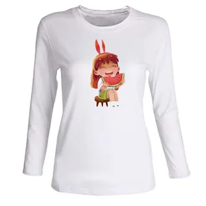 تی شرت آستین بلند زنانه مدل CUTE  کد J428 رنگ سفید