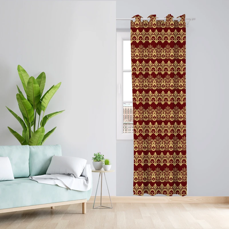 پرده طرح کتیبه مدل مخمل پانچی کد 1932 z سایز 140x200 سانتی متر