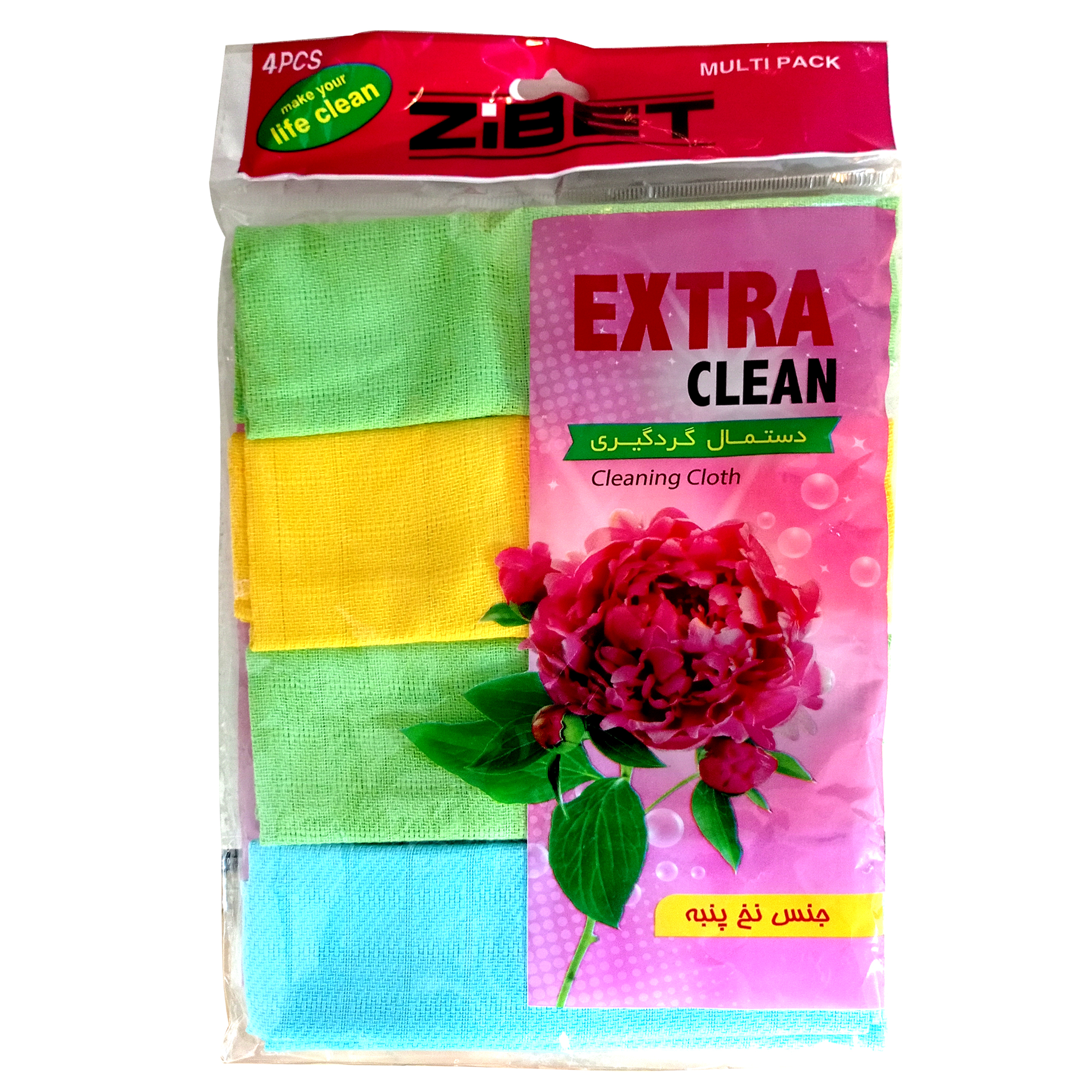 دستمال آشپزخانه زیبت مدل textra کد 200 مجموعه 4 عددی