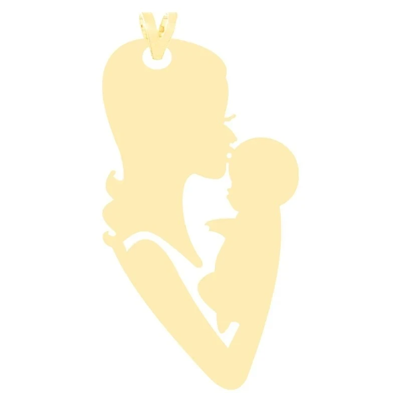 آویز گردنبند طلا 18 عیار زنانه آی گلد طرح مادر و بچه 4621