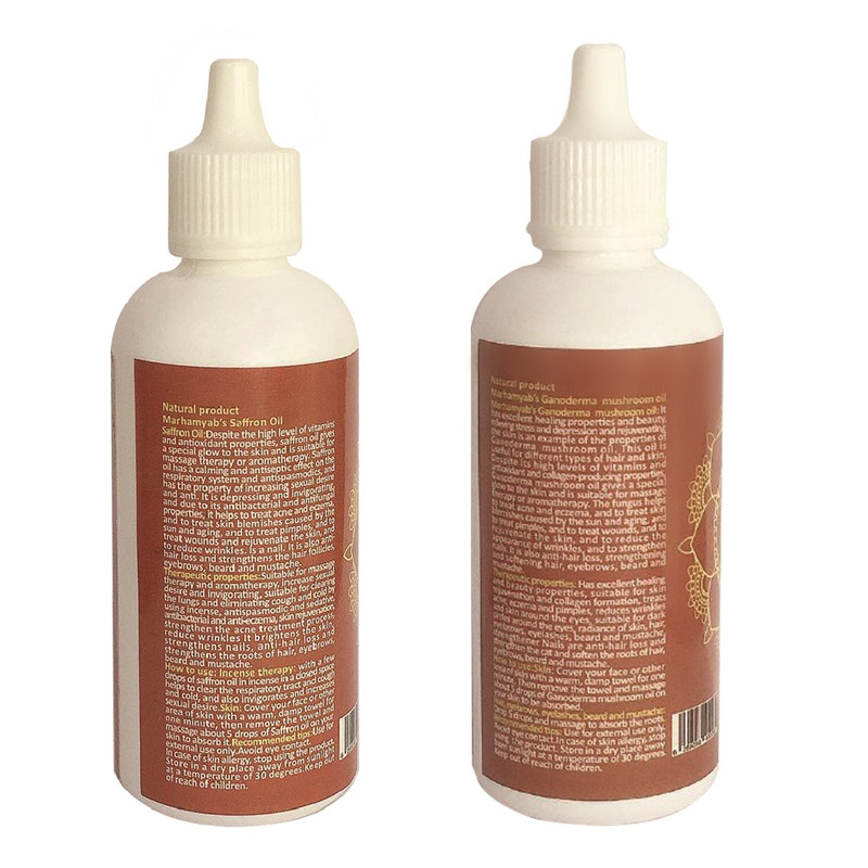 روغن تقویت کننده مو ، مژه و ابرو مرهم یاب مدل زعفران و گانودرما حجم 80 میلی لیتر مجموعه 2 عددی روغن تقویت کننده مو ، مژه و ابرو مرهم یاب مدل زعفران و گانودرما حجم 80 میلی لیتر مجموعه 2 عددی