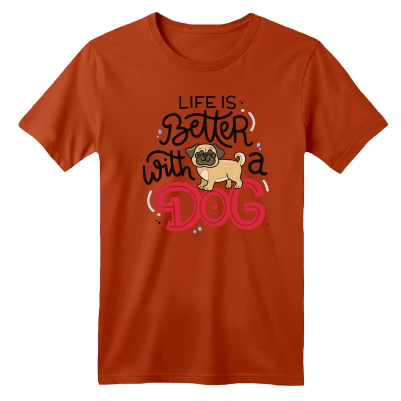 تی شرت آستین کوتاه بچگانه مدل سگ و نوشته