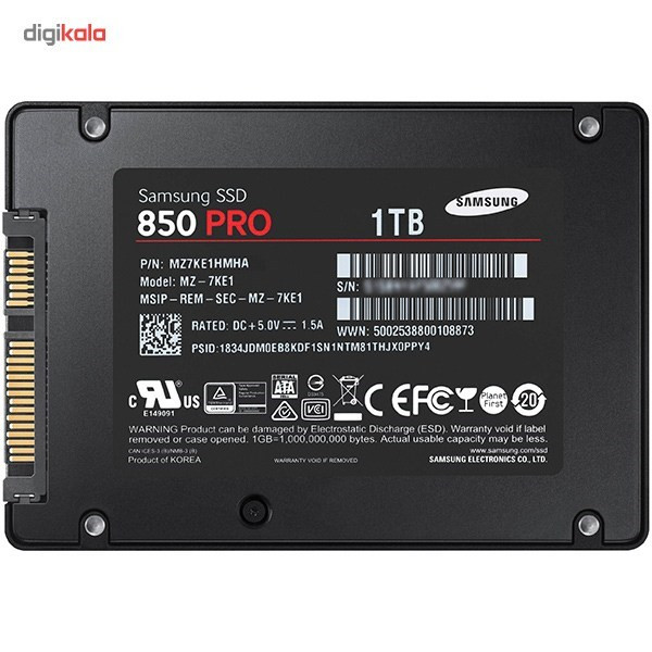 حافظه SSD سامسونگ مدل 850 پرو ظرفیت 1 ترابایت