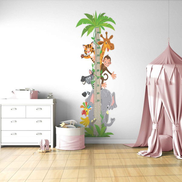 استیکر دیواری اتاق کودک مدل animal height