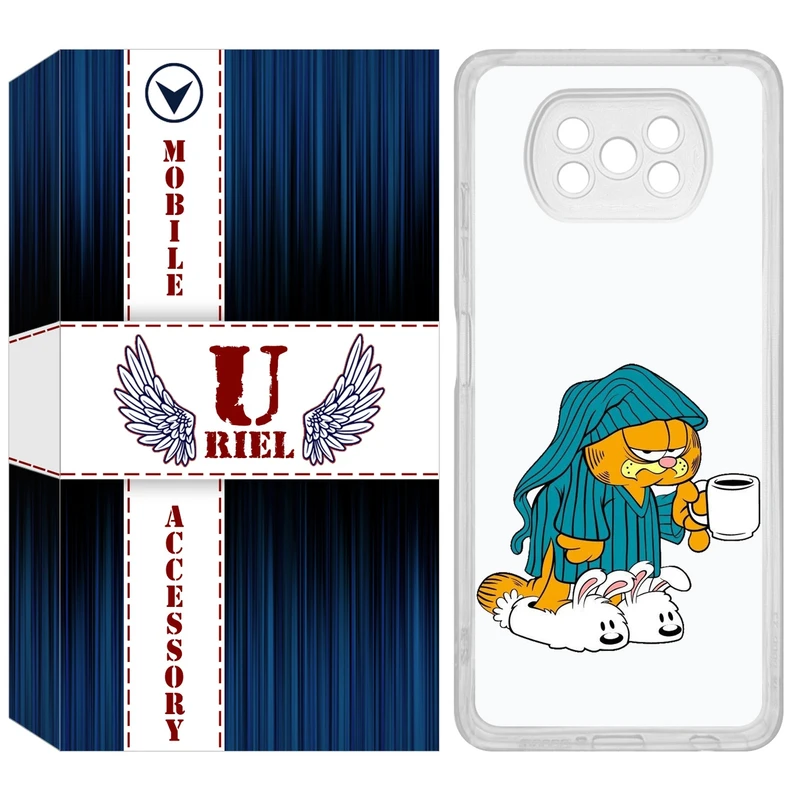 کاور یوریل مدل Clear کد 72 طرح گارفیلد مناسب برای گوشی موبایل شیائومی Poco X3 / X3 Pro / X3 NFC