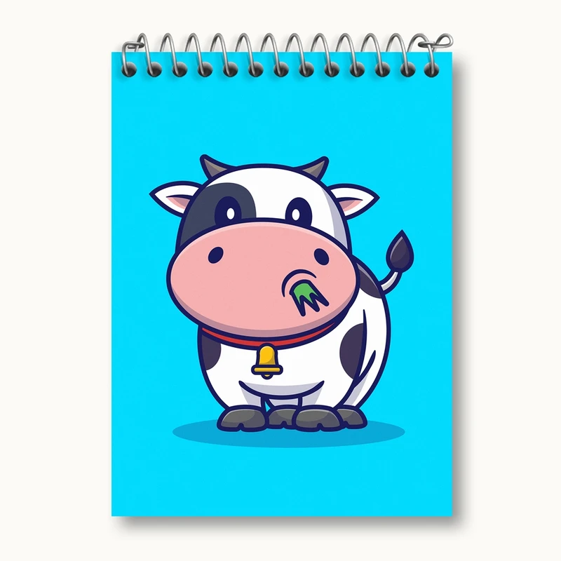 دفتر یادداشت 50 برگ خندالو مدل حیوانات بامزه گاو کد 25436