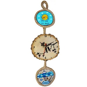 ساعت دیواری مدل چوبی طرح peace کد 3402