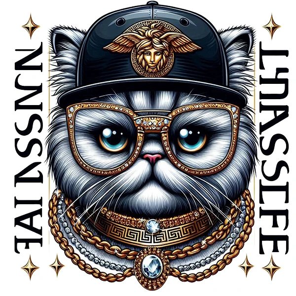 استیکر پارچه و لباس پاد آفرین طرح گربه کد 4371