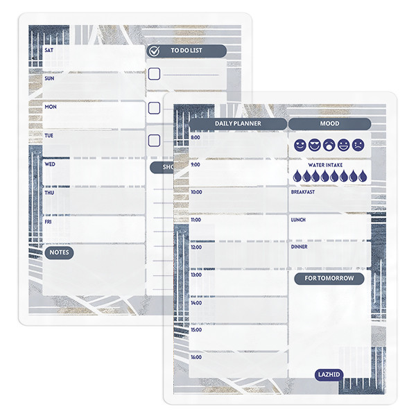 تخته وایت برد لاژید مدل پلنر برنامه ریزی کد PL025 سایز 20*30 سانتی متر مجموعه 2 عددی