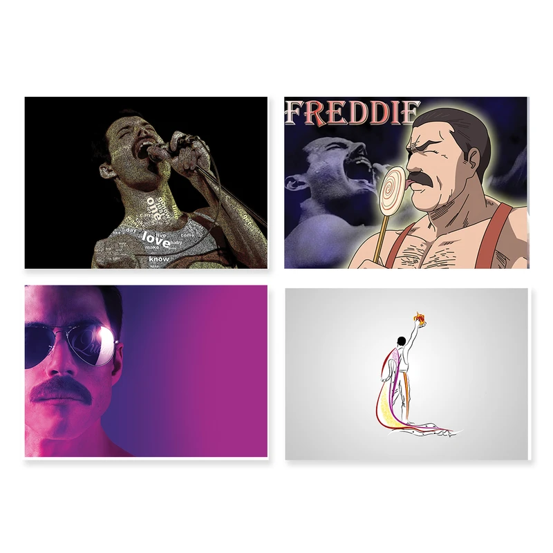 پوستر طرح فردی مرکوری کد A-2187-Freddie Mercury مجموعه 4 عددی