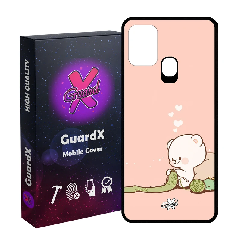 کاور گارد ایکس طرح خرس 2 مدل Glass10489 مناسب برای گوشی موبایل سامسونگ Galaxy M31 / M31 Prime / F41