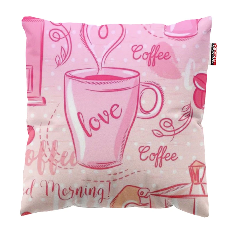  کوسن پاد آفرین طرح عشق کافی قهوه coffee کد 1520 سایز 40*40 سانتی متر