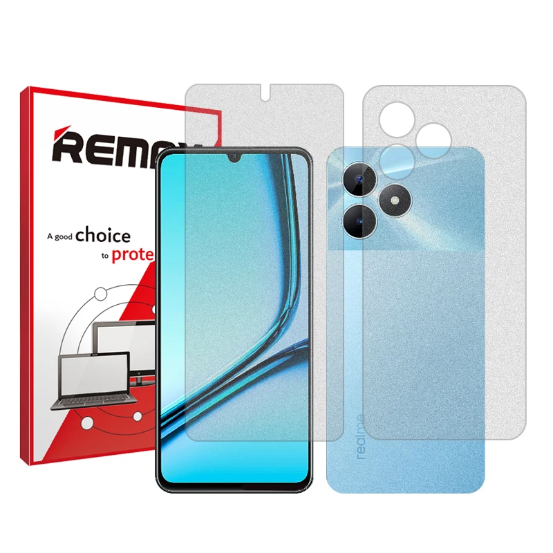 محافظ صفحه نمایش مات ریمکس مدل Resistant‌ مناسب برای گوشی موبایل ریلمی NOTE 50  به همراه محافظ پشت گوشی