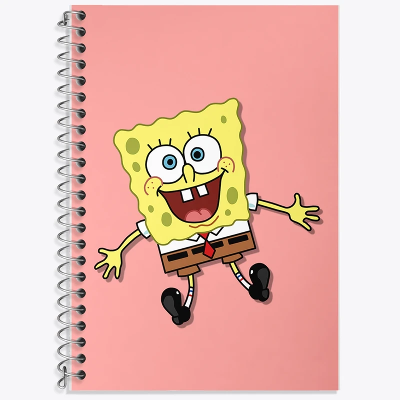 دفتر زبان 50 برگ خندالو مدل سه خط طرح باب اسفنجی کد F1854