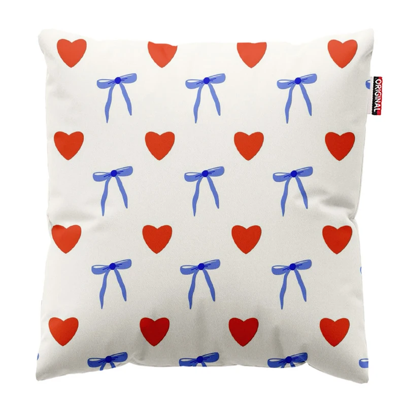 کوسن پاد آفرین طرح قلب و پاپیون کد 5205 سایز 30*30 سانتی متر