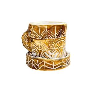 ماگ سرامیکی طرح کنده کاری 