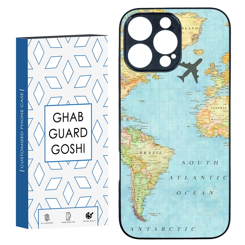 کاور قاب گارد گوشی طرح نقشه جهان کد TPU-057 مناسب برای گوشی موبایل اپل Iphone 16 Pro Max