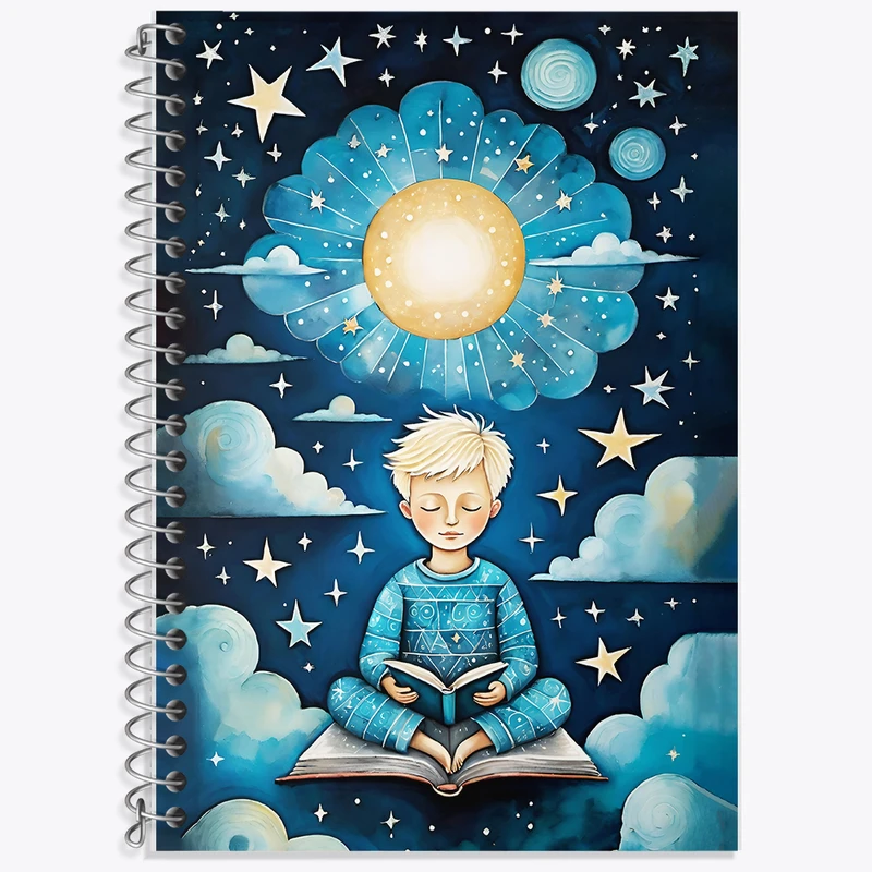 دفتر زبان 50 برگ خندالو مدل سه خط طرح پسر و کتاب کد F5143