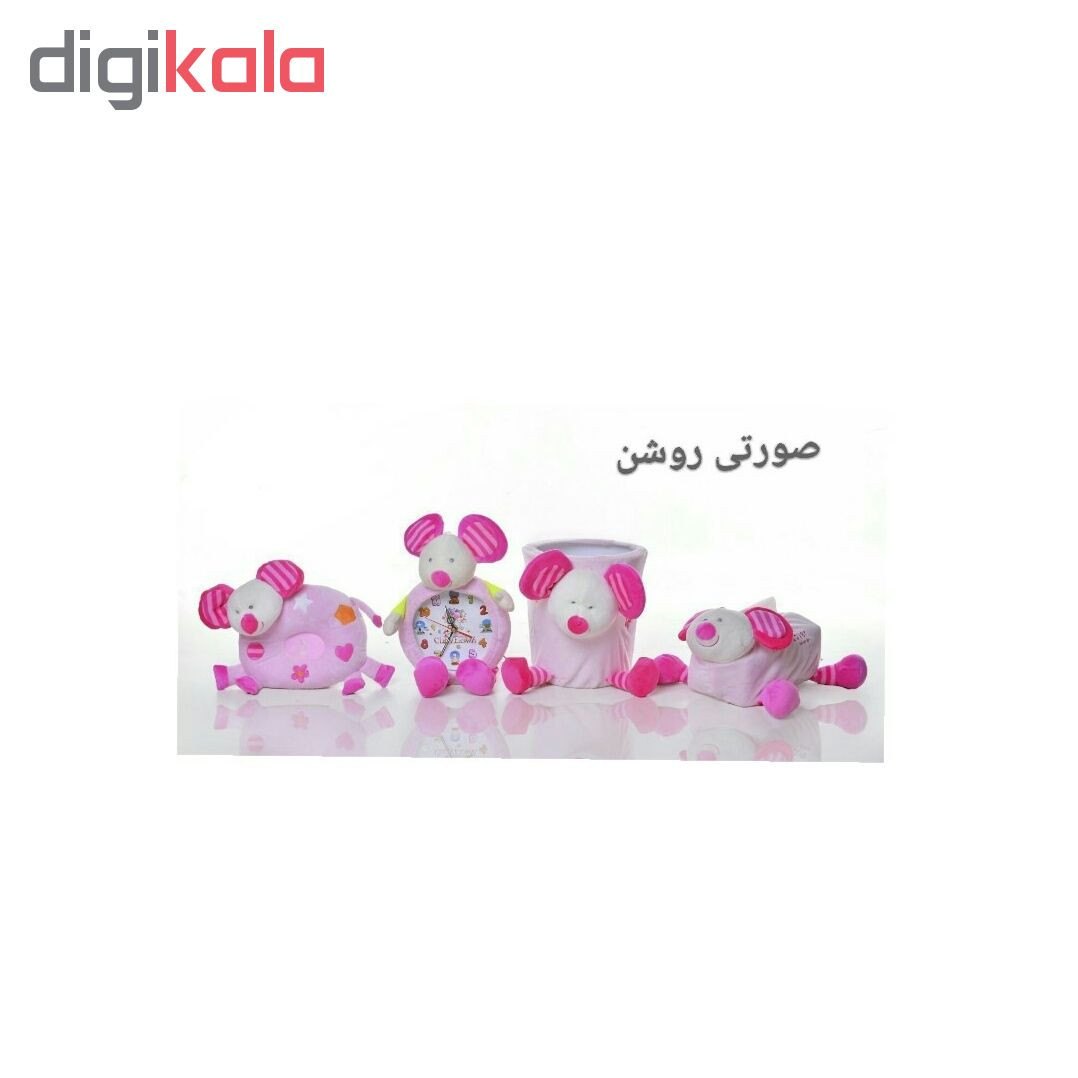 ست سطل وساعت وکاور دستمال کاغذی و بالش شیردهی اتاق کودک کلوروا بهمراه یک عدد توپ امید کد t77285493