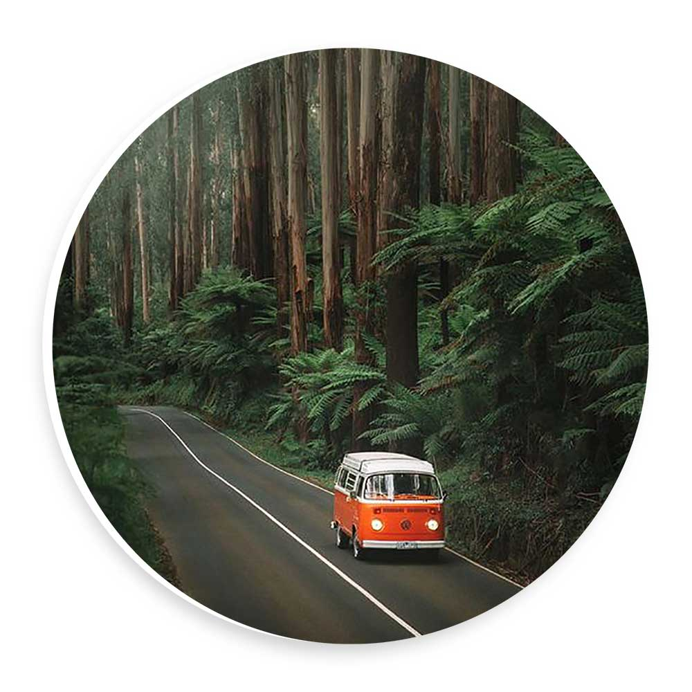   دیوارکوب طرح  فولکس واگن در جاده جنگلی  مدل wtb824