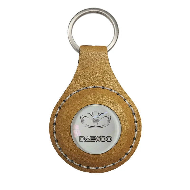 جاکلیدی دستی چرمی مدل daewoo طرح آرم دوو کد02